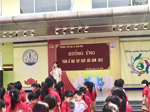 Thiếu nhi tiểu học Lê Ngọc Hân hưởng ừng tuần lễ học tập suốt đời năm 2022